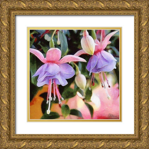 Orchids VIII Gold Ornate Wood Framed Art Print with Double Matting by Medeiros, Celito