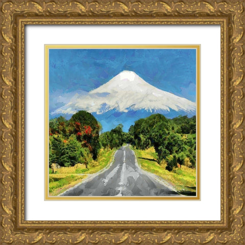 Mountain Fuji Gold Ornate Wood Framed Art Print with Double Matting by Medeiros, Celito
