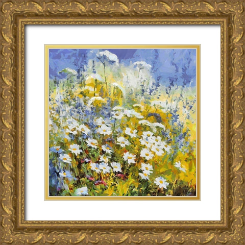Meadow Flowers II Gold Ornate Wood Framed Art Print with Double Matting by Medeiros, Celito