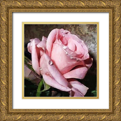 The Pink Rose Gold Ornate Wood Framed Art Print with Double Matting by Medeiros, Celito