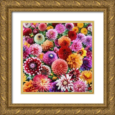 Only Flowers Gold Ornate Wood Framed Art Print with Double Matting by Medeiros, Celito