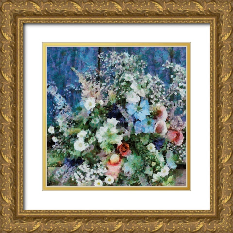 Summer Bouquet II Gold Ornate Wood Framed Art Print with Double Matting by Medeiros, Celito