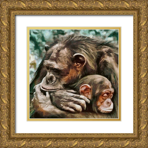 Sleep my Darling-sleep Gold Ornate Wood Framed Art Print with Double Matting by Medeiros, Celito