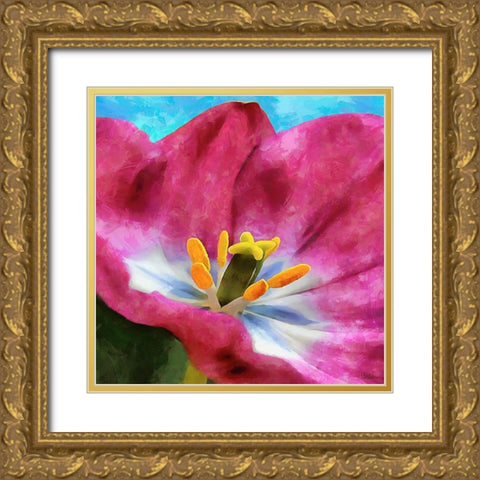 Spring Floral Variations I Gold Ornate Wood Framed Art Print with Double Matting by Medeiros, Celito