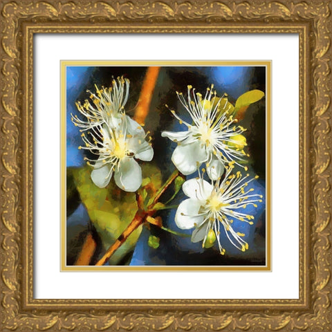 Spring Floral Variations III Gold Ornate Wood Framed Art Print with Double Matting by Medeiros, Celito