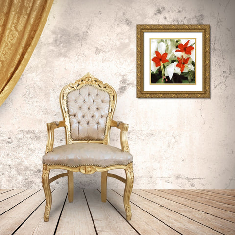 Orchids X Gold Ornate Wood Framed Art Print with Double Matting by Medeiros, Celito