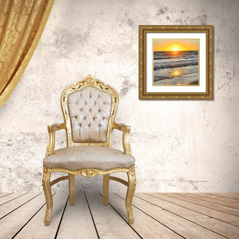 Golden Sunset I Gold Ornate Wood Framed Art Print with Double Matting by Medeiros, Celito