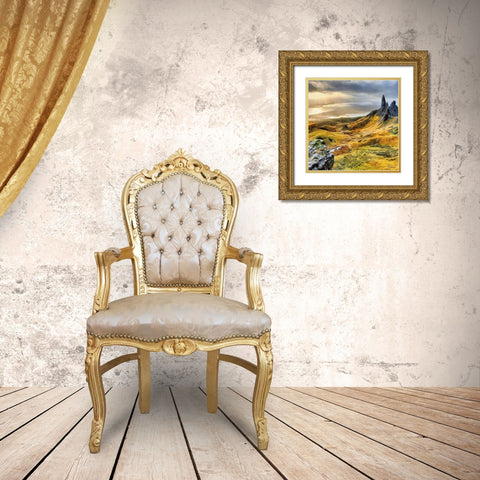 Sunset over the Mountains I Gold Ornate Wood Framed Art Print with Double Matting by Medeiros, Celito
