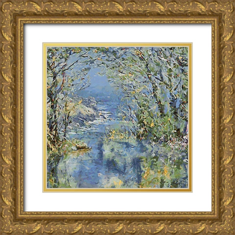 Landscapes in Monet Style I Gold Ornate Wood Framed Art Print with Double Matting by Medeiros, Celito