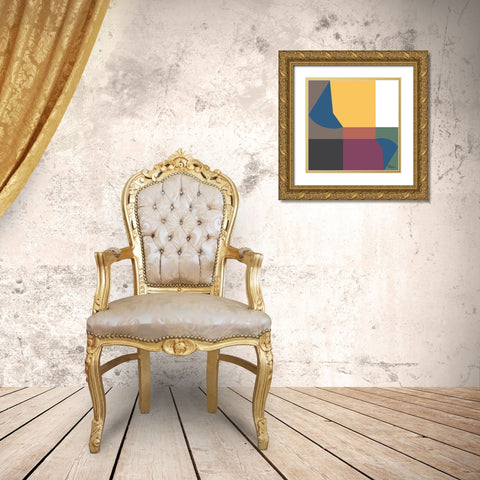 A Game with Abstract Shapes I Gold Ornate Wood Framed Art Print with Double Matting by Medeiros, Celito
