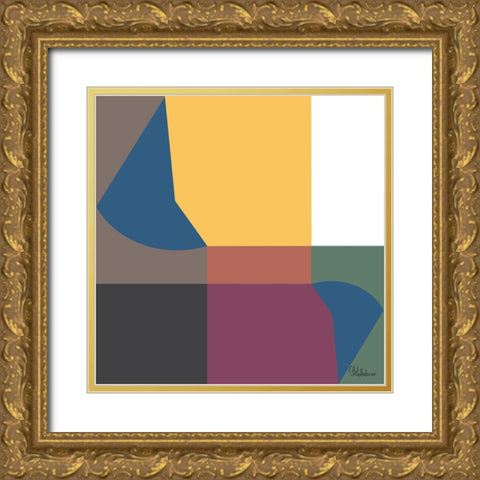 A Game with Abstract Shapes I Gold Ornate Wood Framed Art Print with Double Matting by Medeiros, Celito