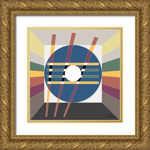 A Game with Abstract Shapes III Gold Ornate Wood Framed Art Print with Double Matting by Medeiros, Celito