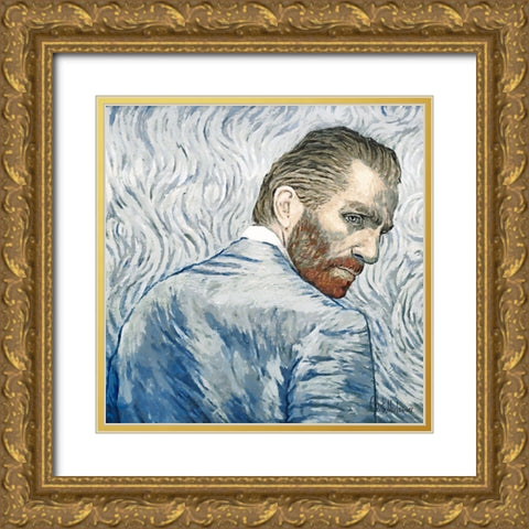 I like Van Gogh Gold Ornate Wood Framed Art Print with Double Matting by Medeiros, Celito