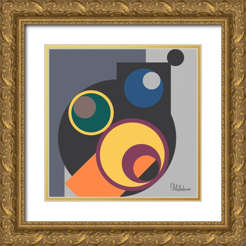 A Game with Abstract Shapes VII Gold Ornate Wood Framed Art Print with Double Matting by Medeiros, Celito