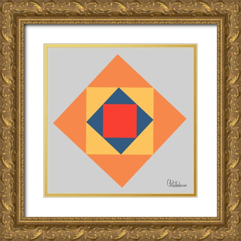 A Game with Abstract Shapes IX Gold Ornate Wood Framed Art Print with Double Matting by Medeiros, Celito