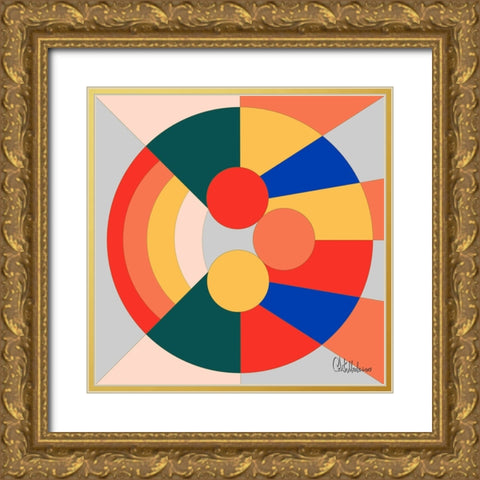 A Game with Abstract Shapes X Gold Ornate Wood Framed Art Print with Double Matting by Medeiros, Celito