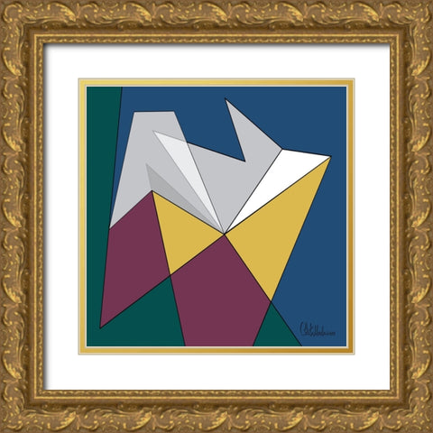 A Game with Abstract Shapes XII Gold Ornate Wood Framed Art Print with Double Matting by Medeiros, Celito