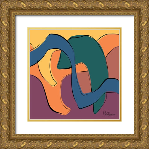 A Game with Abstract Shapes XIII Gold Ornate Wood Framed Art Print with Double Matting by Medeiros, Celito