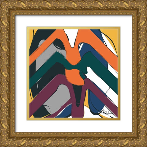 A Game with Abstract Shapes XV Gold Ornate Wood Framed Art Print with Double Matting by Medeiros, Celito