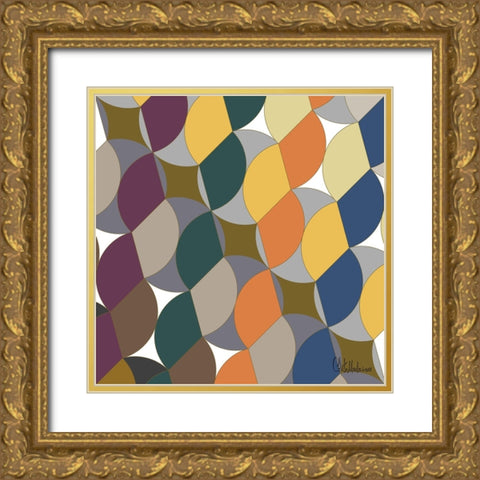 A Game with Abstract Shapes XVI Gold Ornate Wood Framed Art Print with Double Matting by Medeiros, Celito