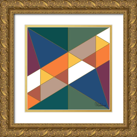 A Game with Abstract Shapes XVIII Gold Ornate Wood Framed Art Print with Double Matting by Medeiros, Celito