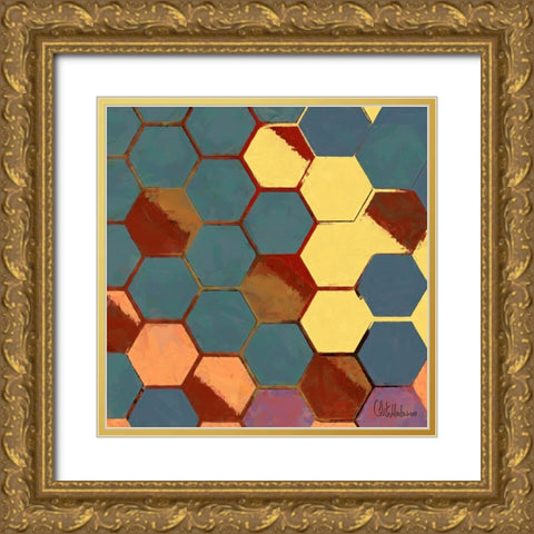 A Game with Abstract Shapes XIX Gold Ornate Wood Framed Art Print with Double Matting by Medeiros, Celito