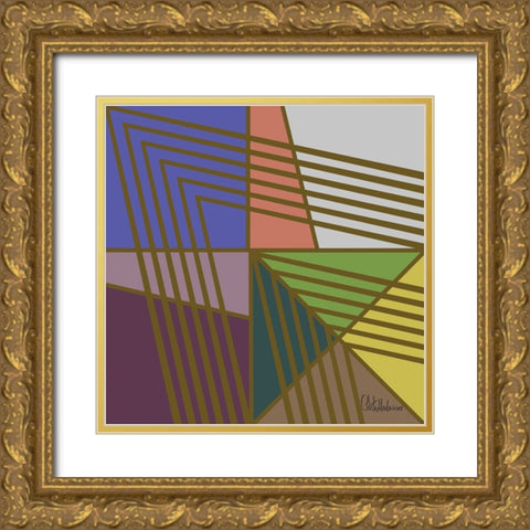 A Game with Abstract Shapes XX Gold Ornate Wood Framed Art Print with Double Matting by Medeiros, Celito