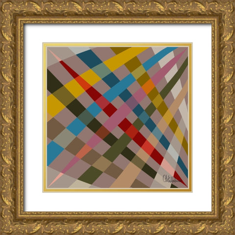 A Game with Abstract Shapes XXI Gold Ornate Wood Framed Art Print with Double Matting by Medeiros, Celito