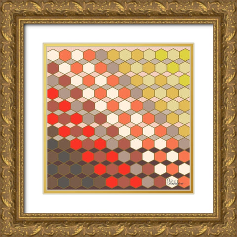 A Game with Abstract Shapes XXII Gold Ornate Wood Framed Art Print with Double Matting by Medeiros, Celito