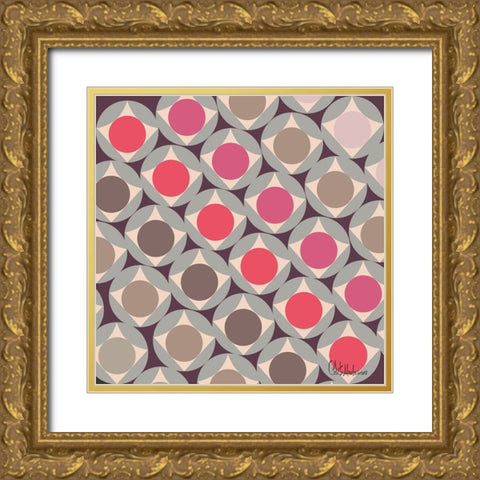 A Game with Abstract Shapes XXIII Gold Ornate Wood Framed Art Print with Double Matting by Medeiros, Celito