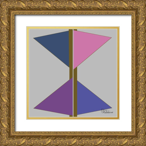 A Game with Abstract Shapes XXV Gold Ornate Wood Framed Art Print with Double Matting by Medeiros, Celito