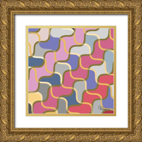 A Game with Abstract Shapes XXVIII Gold Ornate Wood Framed Art Print with Double Matting by Medeiros, Celito