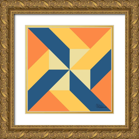 A Game with Abstract Shapes XXXI Gold Ornate Wood Framed Art Print with Double Matting by Medeiros, Celito