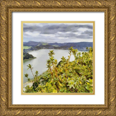 View of the Coast I Gold Ornate Wood Framed Art Print with Double Matting by Medeiros, Celito