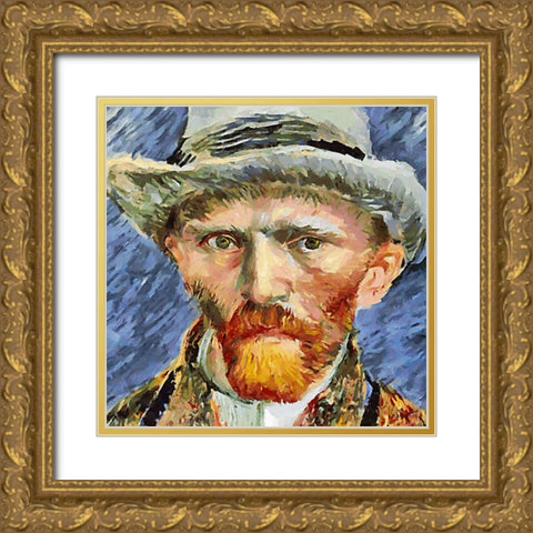 Van Gogh Gold Ornate Wood Framed Art Print with Double Matting by Medeiros, Celito