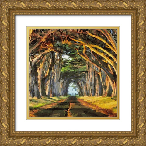 Alley Like a Fairy Tale Gold Ornate Wood Framed Art Print with Double Matting by Medeiros, Celito