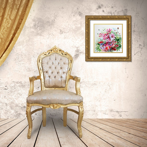 Windflowers Gold Ornate Wood Framed Art Print with Double Matting by Kovacs, Anna Brigite