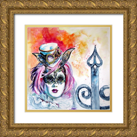 Carnival of Venice II Gold Ornate Wood Framed Art Print with Double Matting by Kovacs, Anna Brigite