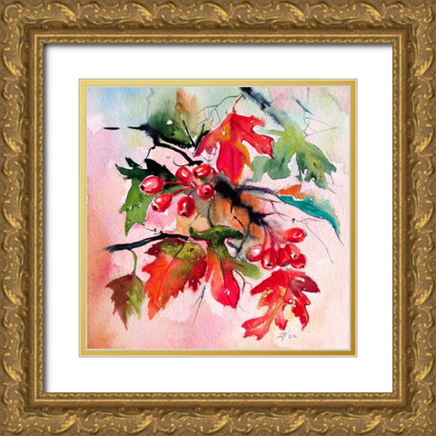 Hawthorn Gold Ornate Wood Framed Art Print with Double Matting by Kovacs, Anna Brigite