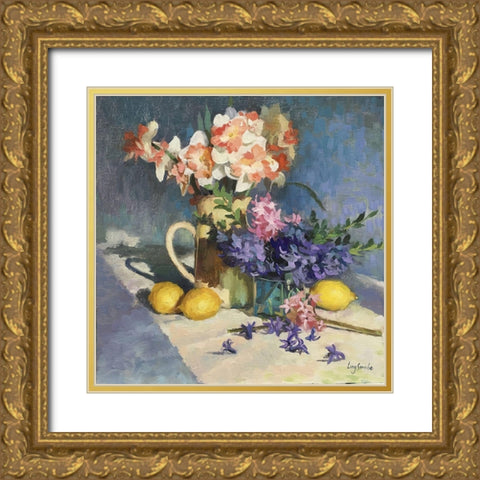 Spring Sun Gold Ornate Wood Framed Art Print with Double Matting by Strube, Ling