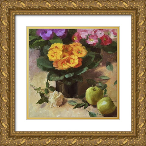 Happy Day II Gold Ornate Wood Framed Art Print with Double Matting by Strube, Ling