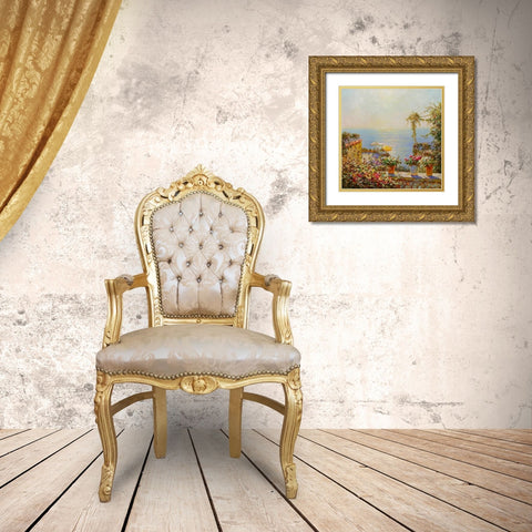 Sun coast  on Positano Gold Ornate Wood Framed Art Print with Double Matting by Obuchovsky, Yury