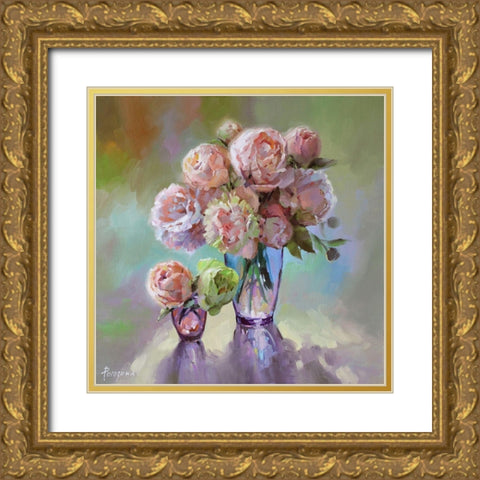 Spring Bouquet II Gold Ornate Wood Framed Art Print with Double Matting by Rogozina, Svetlana