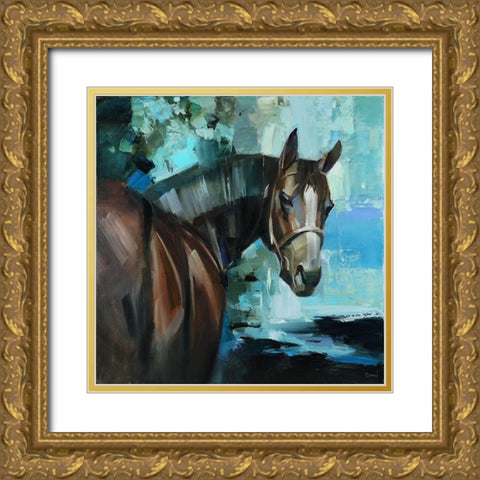 The Night Walk Gold Ornate Wood Framed Art Print with Double Matting by Bond