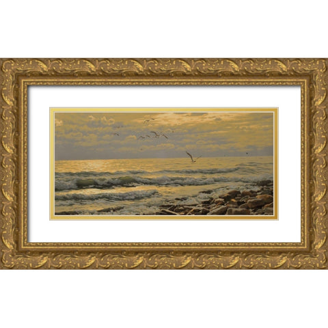 Warm Sea II Gold Ornate Wood Framed Art Print with Double Matting by Adamov, Alexey