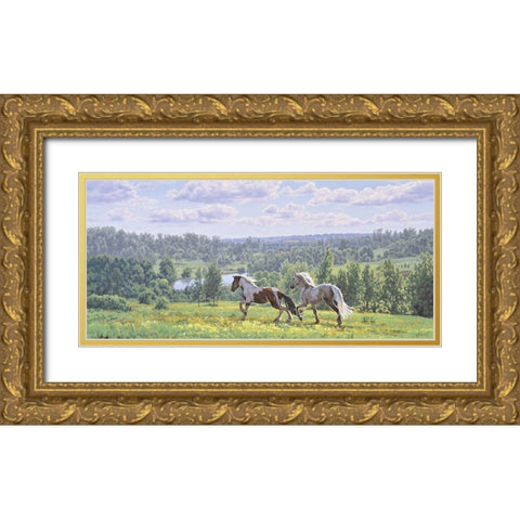 Open Spaces Gold Ornate Wood Framed Art Print with Double Matting by Adamov, Alexey