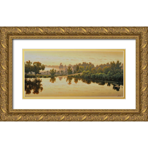 Warm Sunrise Gold Ornate Wood Framed Art Print with Double Matting by Adamov, Alexey