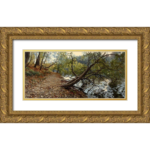 Autumn in Caricino Gold Ornate Wood Framed Art Print with Double Matting by Adamov, Alexey