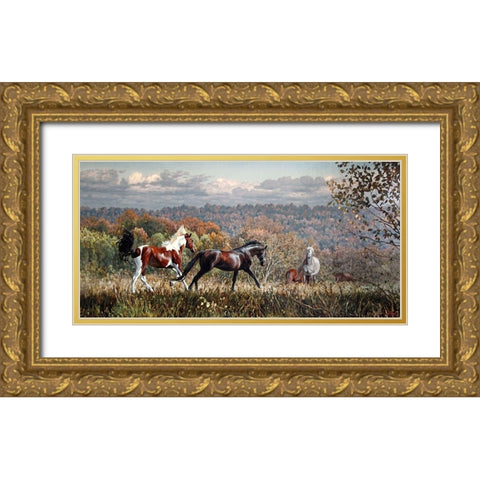 Freedom Gold Ornate Wood Framed Art Print with Double Matting by Adamov, Alexey