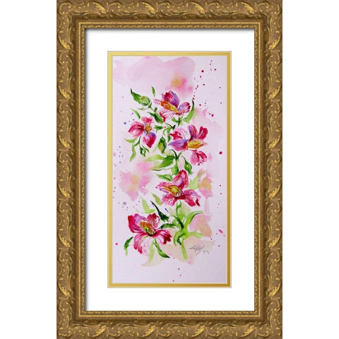 Tropical Floral II Gold Ornate Wood Framed Art Print with Double Matting by Kovacs, Anna Brigite